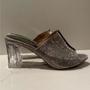 Silver Glitter Women's Heels